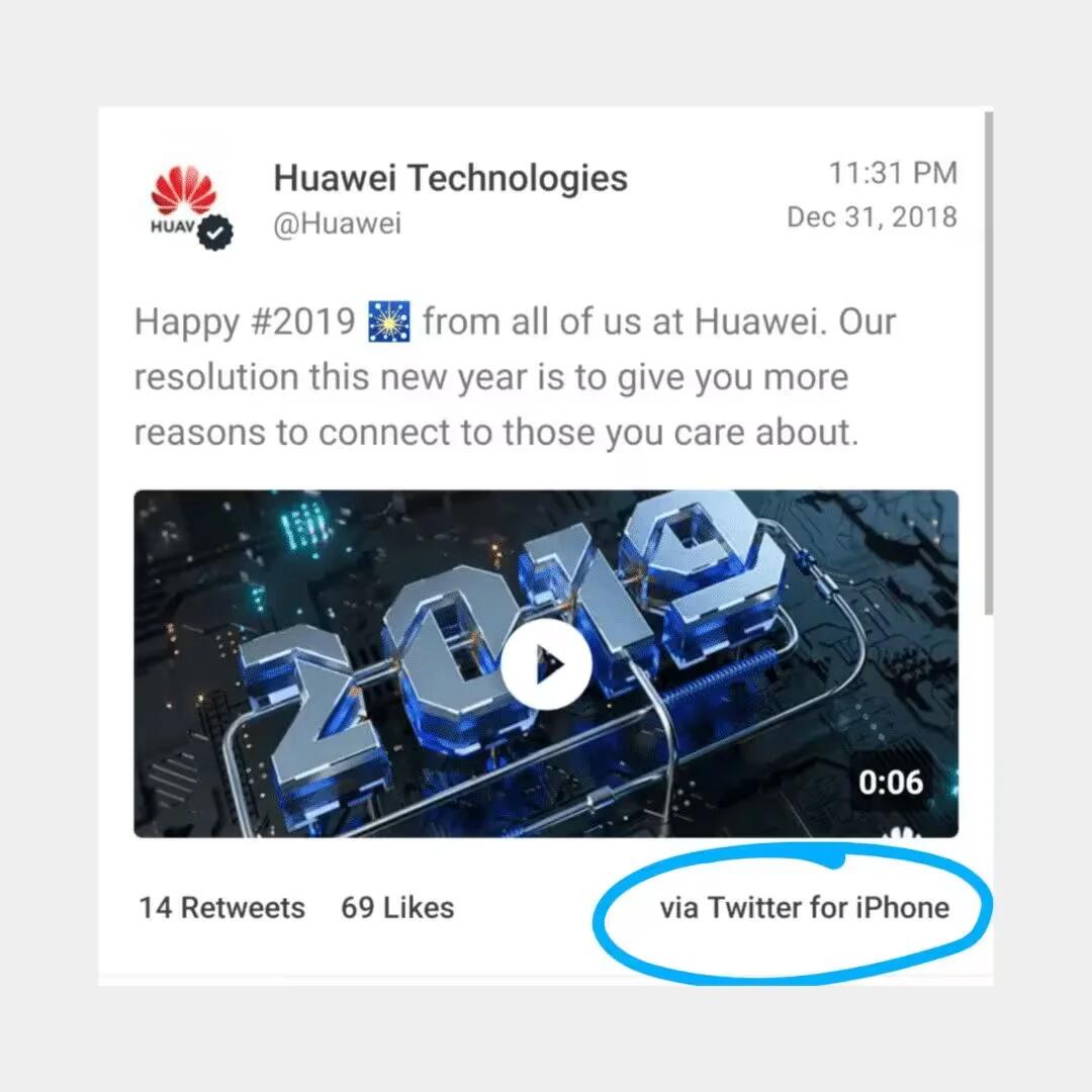 Huawei - Tweet from iPhone