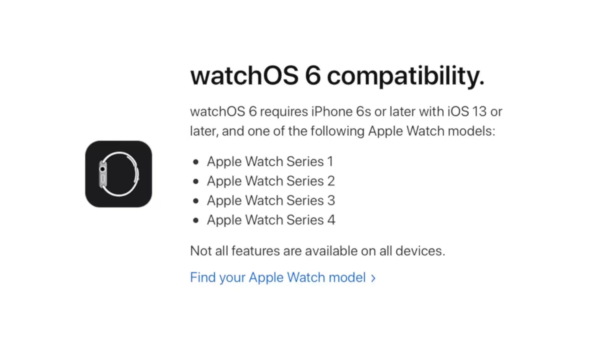 Apple watchOS 6 Release Notes