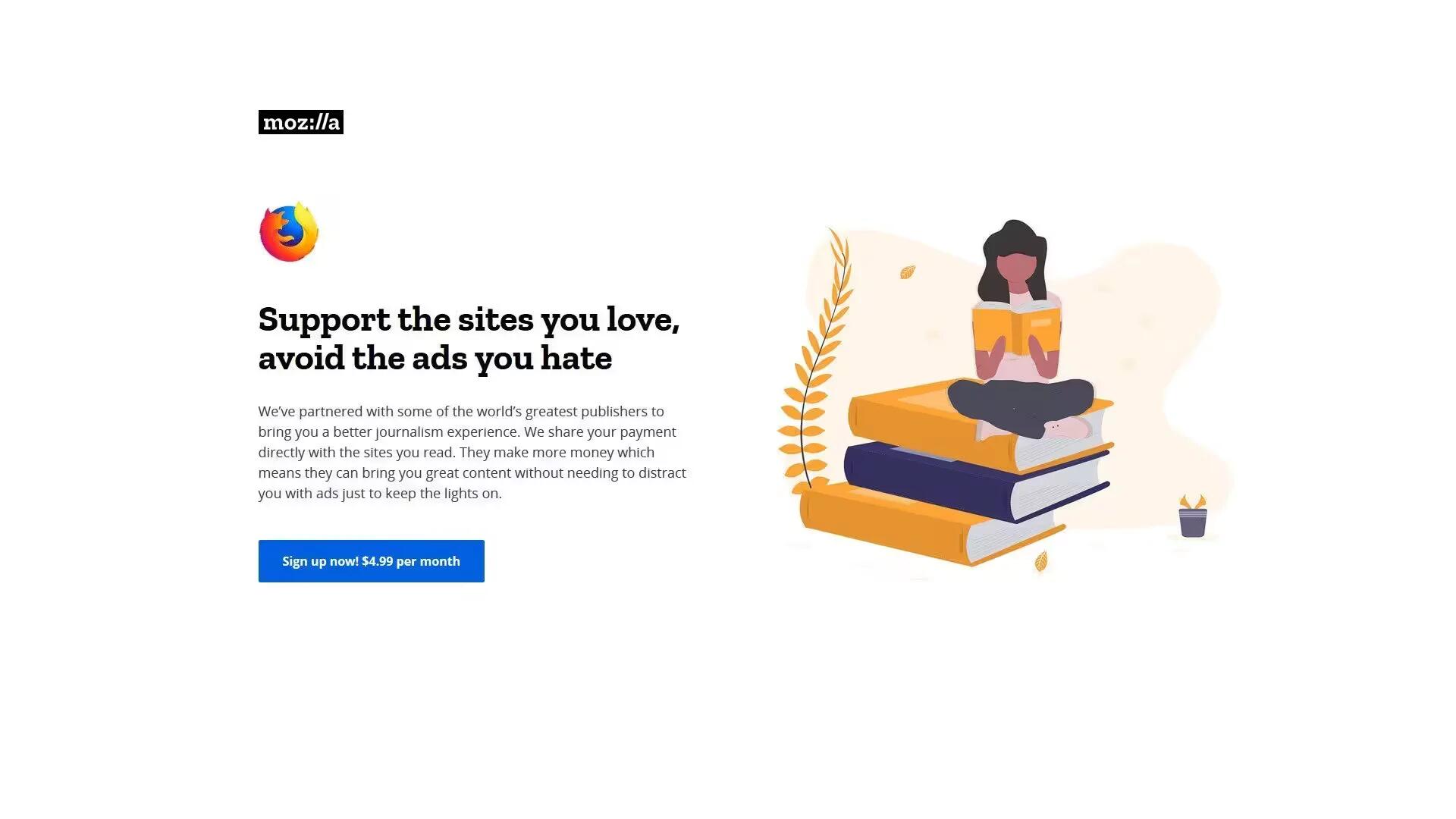 Mozilla Ad-Free News Subscription Service