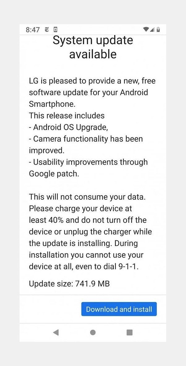 LG G7 One - Android 10 Update