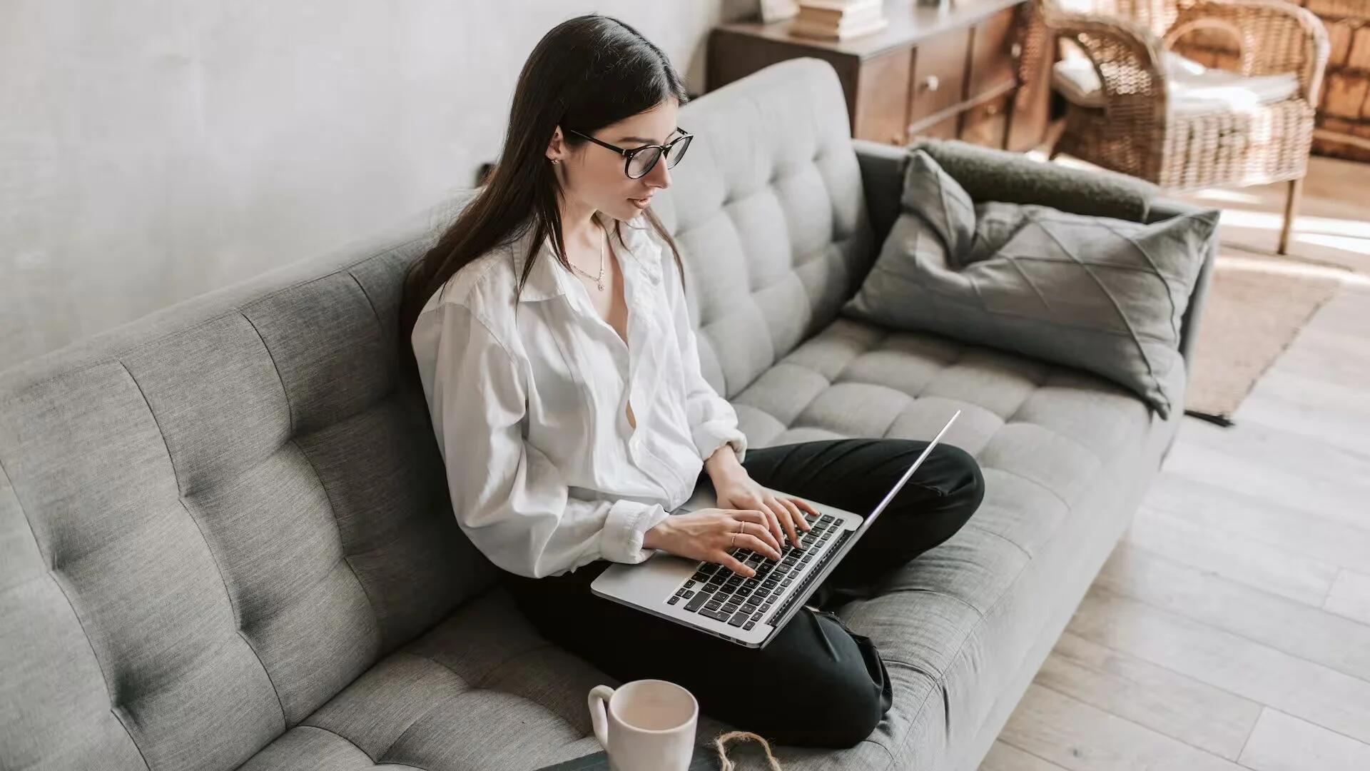 A Person Working on Laptop