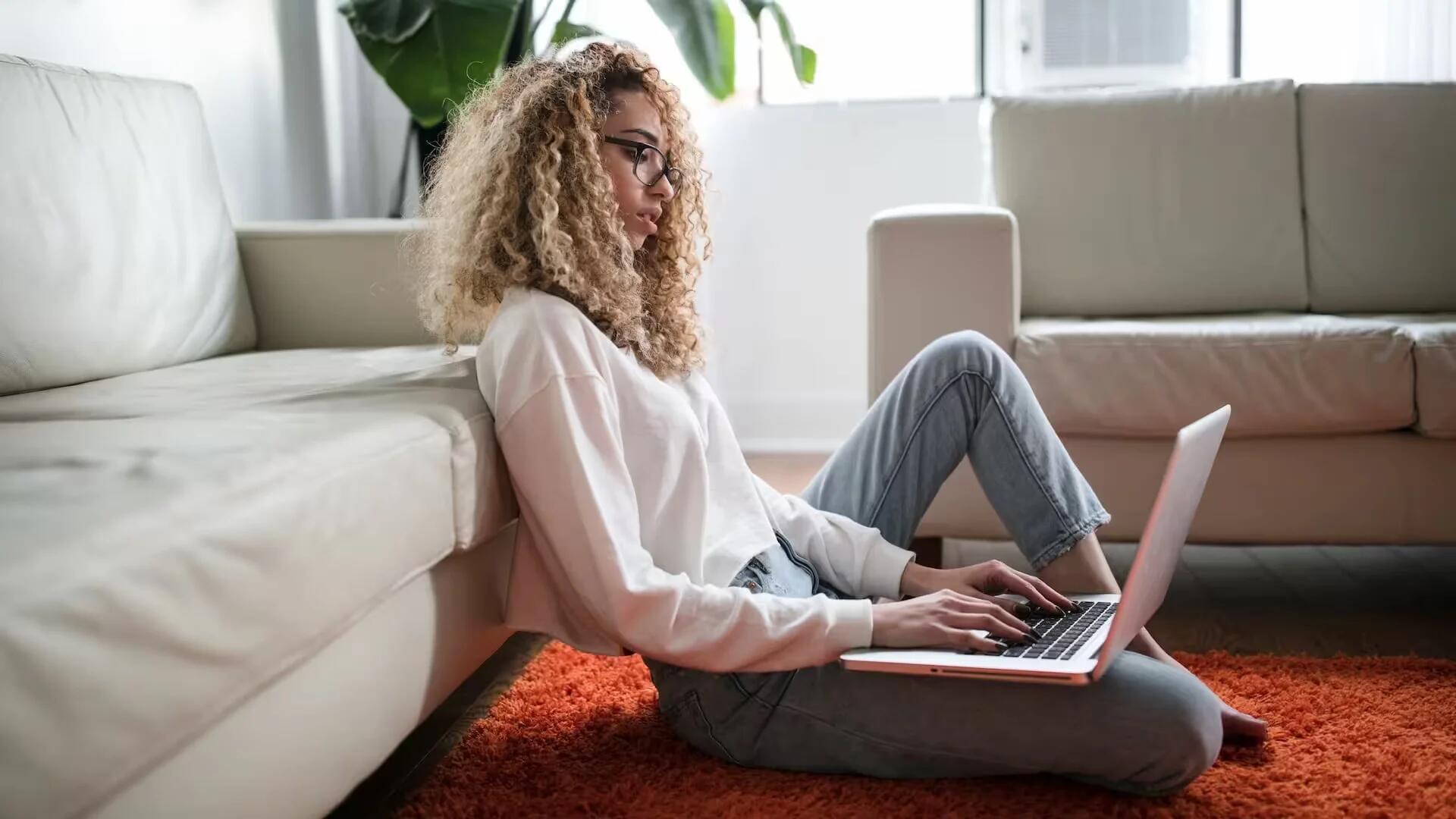 Woman Using Laptop